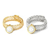JUBAOLI 1124 Female Quartz Watch Arabic Numerals Scale Hollow Band Bracelet Wristwatch