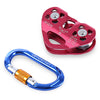 Rock Climbing Kit Double Trolley Pulley D-shaped Mountaineering Buckle