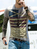 Stripe Distressed Flag Print Short Sleeve T-Shirt