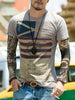 Stripe Distressed Flag Print Short Sleeve T-Shirt