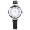 VILAM V1016L - 01B Female Quartz Watch Artificial Diamond Dial Stereo Mirror Leather Band Wristwatch