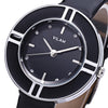 VILAM V1022L - 01 Female Quartz Watch Artificial Diamond Circular Dial 3ATM Leather Band Wristwatch