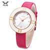 VILAM V1022L - 01 Female Quartz Watch Artificial Diamond Circular Dial 3ATM Leather Band Wristwatch