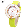 VILAM V1022L - 01 Female Quartz Watch Artificial Diamond Circular Dial 3ATM Leather Band Wristwatch