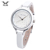 VILAM V1017L - 01B Female Quartz Watch Artificial Diamond Dial 3ATM Slender Leather Band Wristwatch