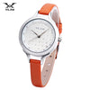 VILAM V1017L - 01B Female Quartz Watch Artificial Diamond Dial 3ATM Slender Leather Band Wristwatch