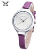 VILAM V1017L - 01B Female Quartz Watch Artificial Diamond Dial 3ATM Slender Leather Band Wristwatch