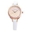 VILAM V1017L - 01B Female Quartz Watch Artificial Diamond Dial 3ATM Slender Leather Band Wristwatch