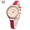 VILAM V1017L - 01B Female Quartz Watch Artificial Diamond Dial 3ATM Slender Leather Band Wristwatch