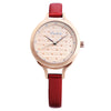 VILAM V1017L - 01B Female Quartz Watch Artificial Diamond Dial 3ATM Slender Leather Band Wristwatch