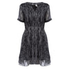 Fresh Style V-Neck  Allover Print Sash Waist A-Line Mini Dress for Women