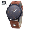 GUOTE Men Quartz Watch Innovative Scale Luminous Leather Strap Wristwatch