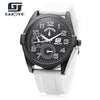 GUOTE Male Quartz Watch Two Decorative Sub-dials Water Resistance Silicone Strap Wristwatch