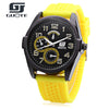 GUOTE Male Quartz Watch Two Decorative Sub-dials Water Resistance Silicone Strap Wristwatch