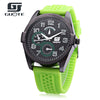 GUOTE Male Quartz Watch Two Decorative Sub-dials Water Resistance Silicone Strap Wristwatch