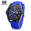 GUOTE Male Quartz Watch Two Decorative Sub-dials Water Resistance Silicone Strap Wristwatch