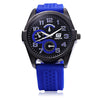 GUOTE Male Quartz Watch Two Decorative Sub-dials Water Resistance Silicone Strap Wristwatch