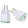 Universal 2 USB Ports Home Wall Power Supply Adapter Charger LED Light