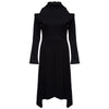 Brief Turtleneck Collar Cut Out Pure Color Asymmetrical Dress for Women