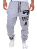Slimming Trendy Lace-Up Letter Number Print Beam Feet Polyester Men's Sweatpants