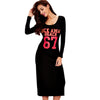 Casual Number Back Slit Dress For Women