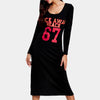 Casual Number Back Slit Dress For Women