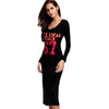 Casual Number Back Slit Dress For Women