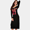 Casual Number Back Slit Dress For Women
