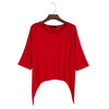 Women Brief Round Collar Batwing Sleeve Solid Color T-Shirt