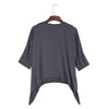 Women Brief Round Collar Batwing Sleeve Solid Color T-Shirt