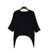 Women Brief Round Collar Batwing Sleeve Solid Color T-Shirt