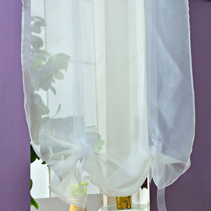 140 x 140CM European Wave Blinds Stitching Colors Voile Panel Window Curtain for Living Room Bedroom