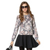 Casual Round Neck Floral Pattern Flocking Women's Sweatshirt