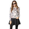 Casual Round Neck Floral Pattern Flocking Women's Sweatshirt