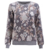 Casual Round Neck Floral Pattern Flocking Women's Sweatshirt