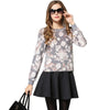 Casual Round Neck Floral Pattern Flocking Women's Sweatshirt