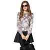 Casual Round Neck Floral Pattern Flocking Women's Sweatshirt