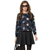 Trendy Floral Pattern Flocking Women's Sweatshirt