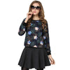 Trendy Floral Pattern Flocking Women's Sweatshirt