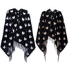 Oversize Heart Printed Tassel Decoration Ladies Pashmina