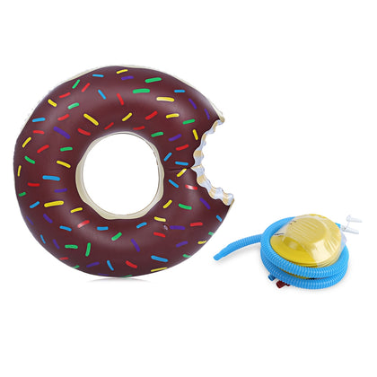 Adult Inflatable Gigantic Doughnut Swimming Floating Row Pool Toy with Pump for Water Game