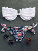 Alluring Strapless Tiny Floral Print Bikini Set For Women