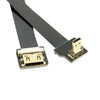 90 Degree Down Angled Micro Male to Mini HDMI Female FPV Use FPC Flat Cable