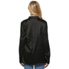 Simple Style V-Neck Long Sleeve Black Blouse for Women