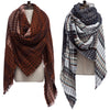 Oversize Grid Design Double Faced Ladies Warm Scarf