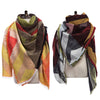 Colorful Rhombus Double Faced Knitting Ladies Warm Scarf