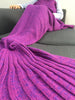 Warmth Falbala Design Knitted Mermaid Tail Shape Blanket