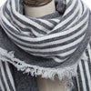 Stylish Stripe Tassel Double Faced Ladies Warm Scarf