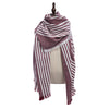 Stylish Stripe Tassel Double Faced Ladies Warm Scarf