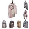 Stylish Stripe Tassel Double Faced Ladies Warm Scarf